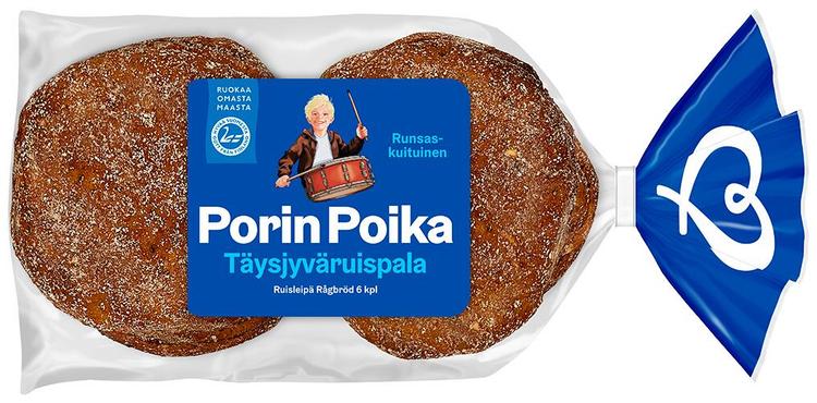 Porin Leipä Porin Poika Täysjyväruispala 6kpl/300g