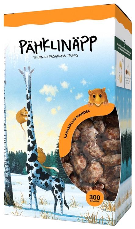 Pähklinäpp karamellis mandel kinkekarbis 300g