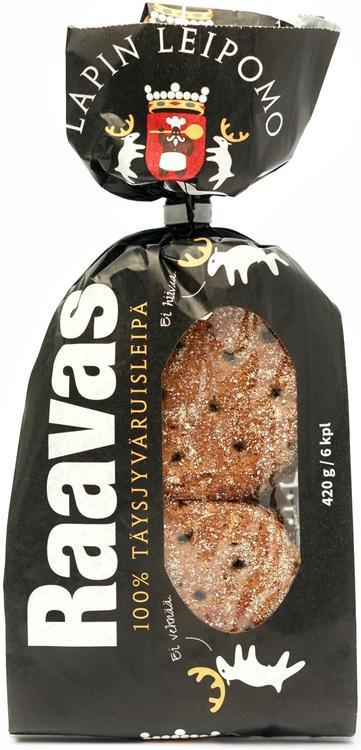 Lapin Leipomo Raavas 100% täysjyväruisleipä 6kpl/420g