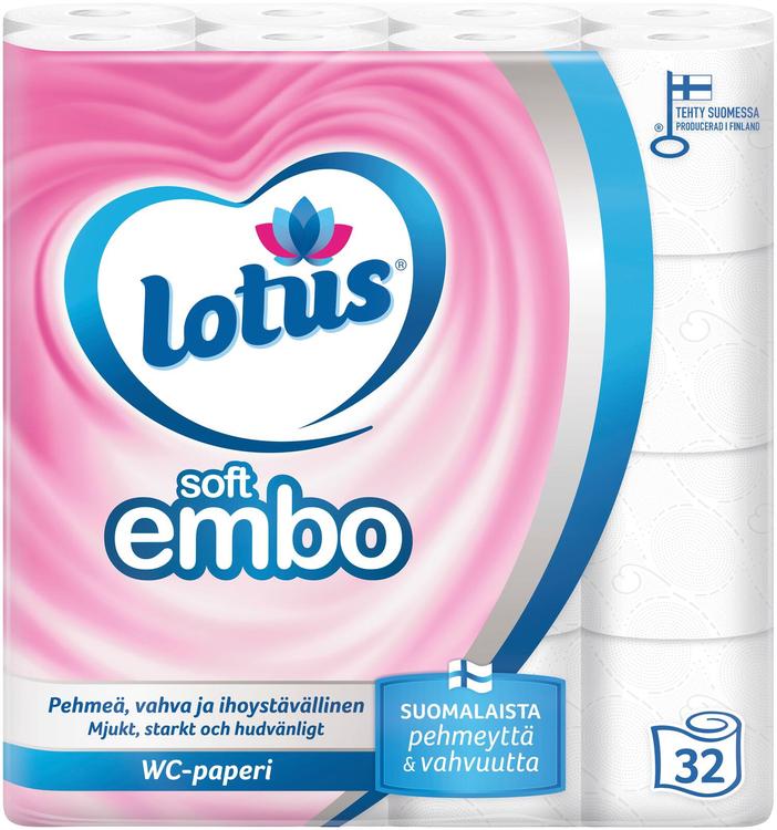 Tualettpaber Lotus Soft Embo 32 rulli 3-kihiline