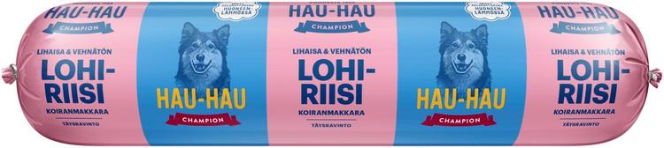 Hau-Hau Champion Koiranmakkara lohi-riisi täysravinto 800 g