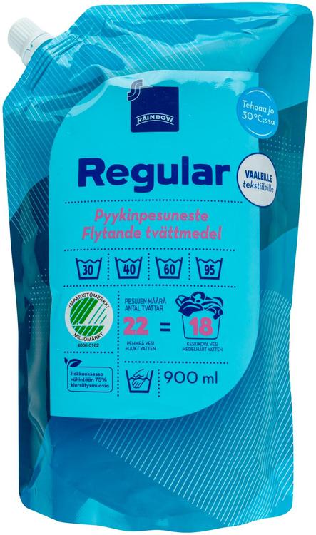 Rainbow Regular pyykinpesuneste täyttöpakkaus 0,9 l