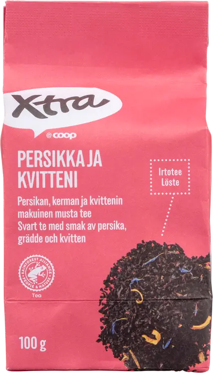 Xtra persikka ja kvitteni irtotee 100 g