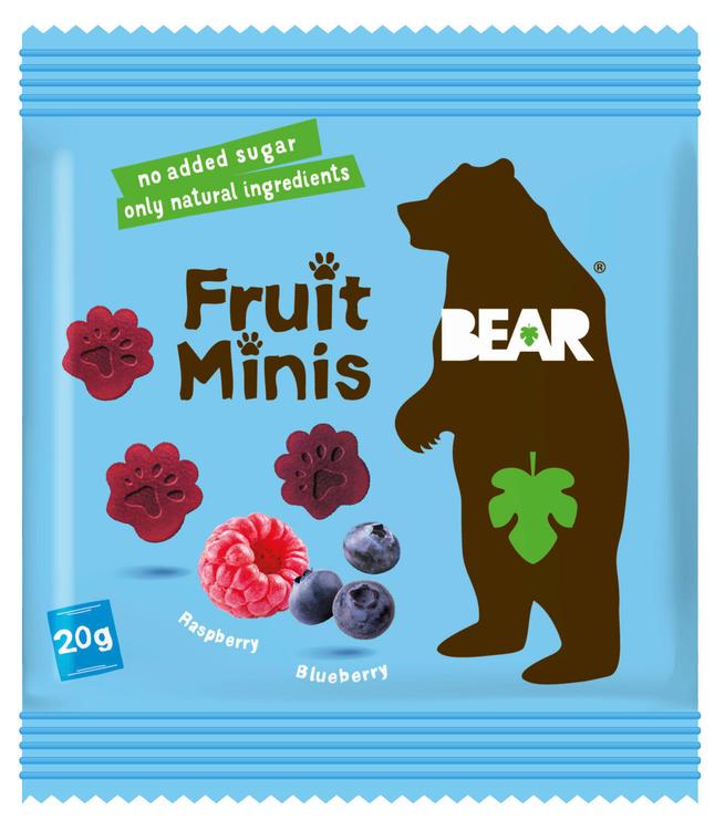 BEAR Fruit Minis Vadelma-Mustikka hedelmä- ja vihannespala20g