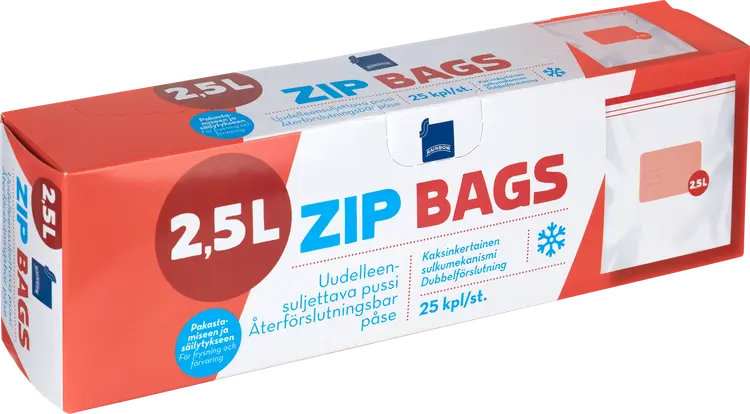 Rainbow uudelleensuljettava pussi 2,5 l 25 kpl