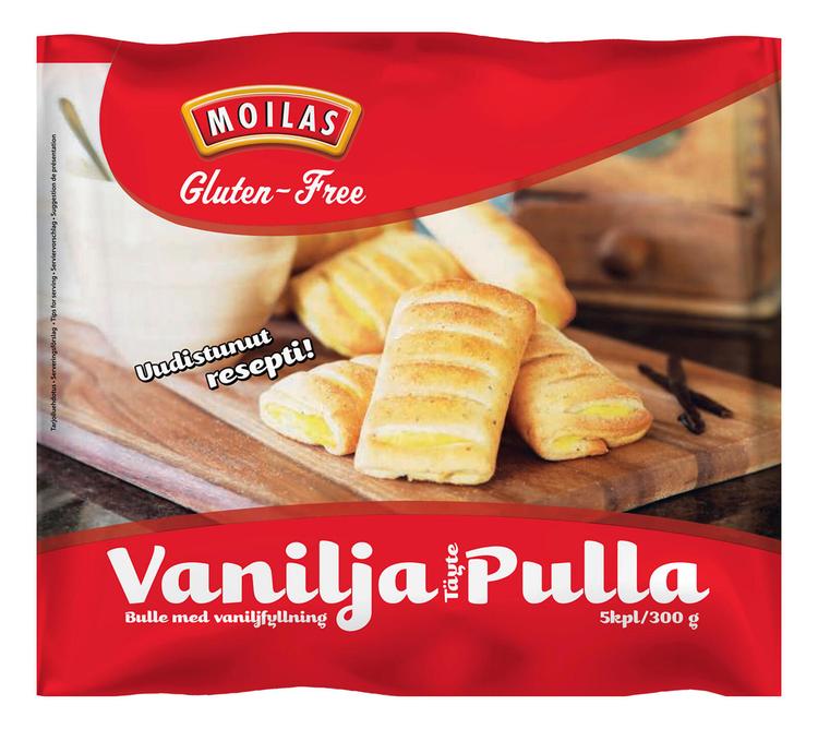 Moilas Gluteeniton Vaniljatäytepulla vaniljanmakuisella täytteellä 5kpl/300g pakaste