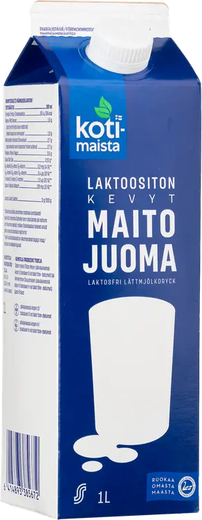 Kotimaista laktoositon kevytmaitojuoma 1 L