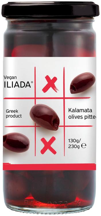 Iliada kivettömät Kalamata-oliivit tic tac toe 230g