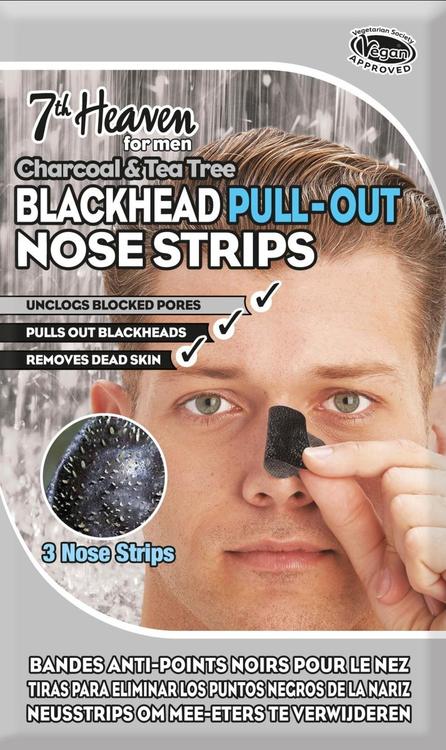 Montagne Jeunesse 7th Heaven Men's 3x Charcoal & Tea Tree Nose Pore Strips