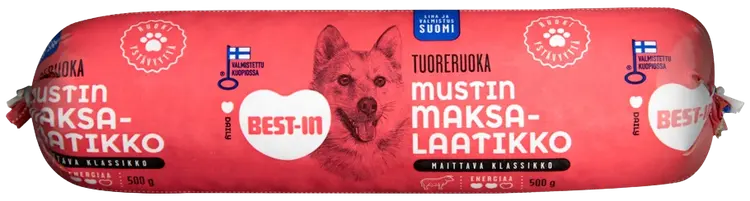 Best-In Mustin Maksalaatikko Koiran Tuoreruoka 500g