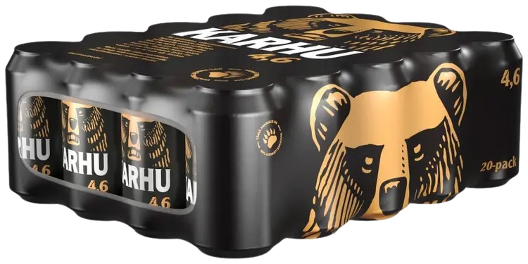 20-pack Karhu Lager olut 4,6% tölkki 0,33 L