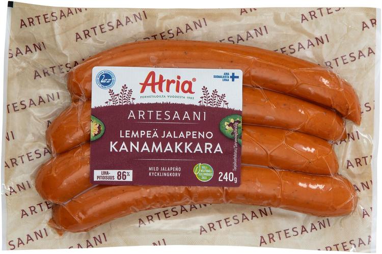 Atria Artesaani Lempeä Jalapeno Kanamakkara 240g