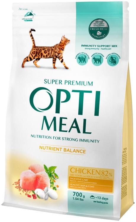 OPTIMEAL kuivtoit täiskasv. Kassile kanalihaga 0.7kg