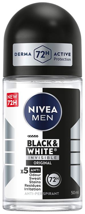 NIVEA MEN 50ml Black & White Original Deo Roll-On -antiperspirantti