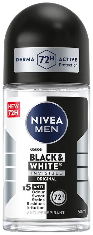 NIVEA MEN 50ml Black & White Original Deo Roll-On -antiperspirantti