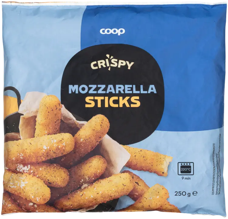 Coop paneroidut mozzarellatikut 250 g pakaste