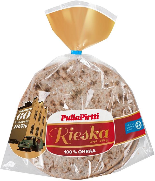 Pulla-Pirtti Rieska 2/310g laktoositon kuitupitoinen voimakassuolainen ohrarieska