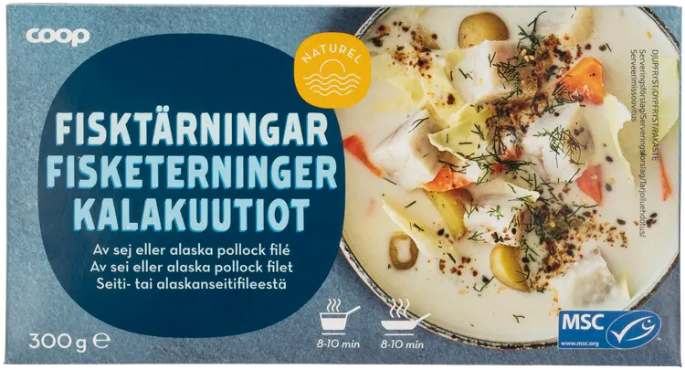 Coop kalakuutiot seiti- tai alaskanseitifileestä MSC 300 g pakaste
