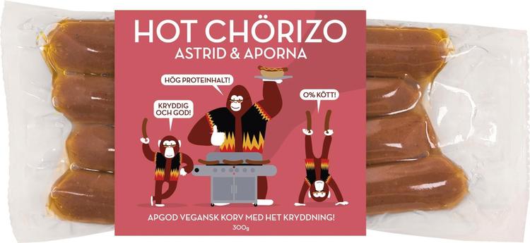 Astrid&Aporna Hot Chörizo maustettu kasvismakkara 300g