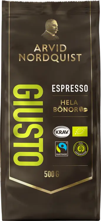 Arvid Nordquist Espresso 500g Giusto pavut Luomu, Fairtrade