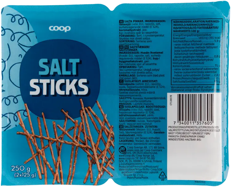 Coop suolatikut 250 g