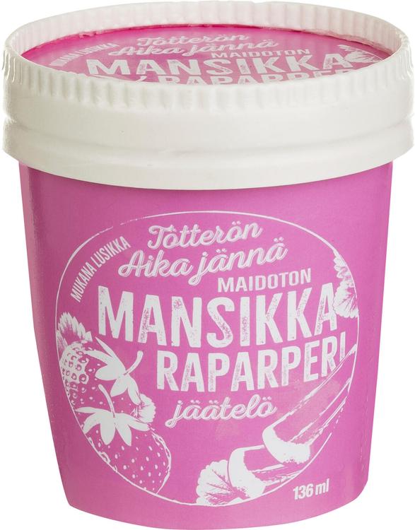 Tötterö 136ml Mansikka-raparperijäätelö vegaaninen