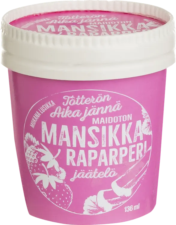 Tötterö 136ml Vegaaninen Mansikkajäätelö Raparperikastikkeella