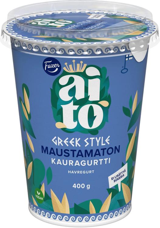 Fazer Aito Kauragurtti Maustamaton Greek Style 400 g, fermentoitu kauravälipala