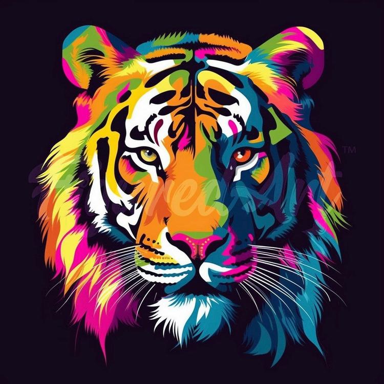 Figured'Art timanttimaalaus Mini Tiger Abstrac 25x25 cm