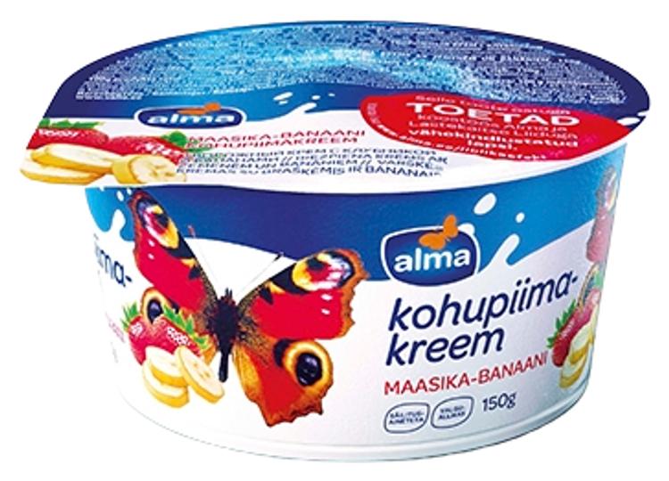 Maasika-banaani kohupiimakreem, 150 g