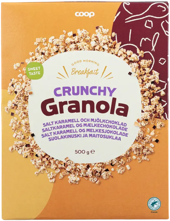 Coop crunchy granola suolakinuski ja maitosuklaa 500 g