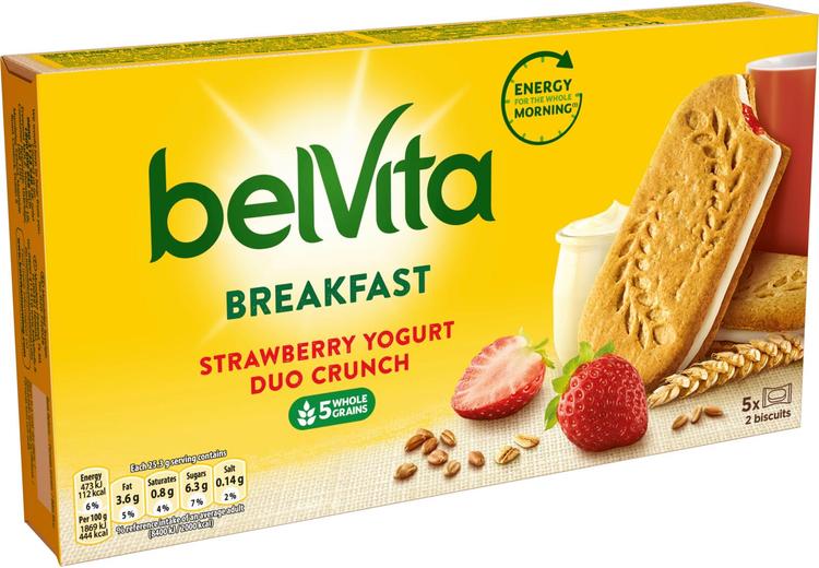 Belvita Stawberry yogurt välipalakeksi 253g