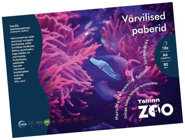 Värvilise paberi loomaaed a4/80g 18