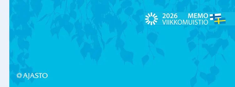 Ajasto pöytäkalenteri Memo-viikkomuistio, sininen