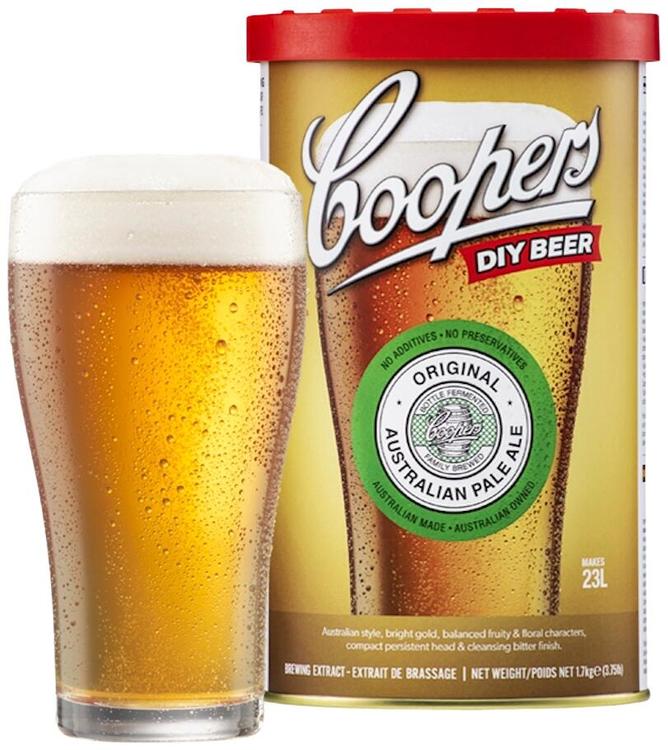 COOPERS International series Australian Pale Ale humaloitu mallasuute 1,7 kg ja oluthiiva 7 g