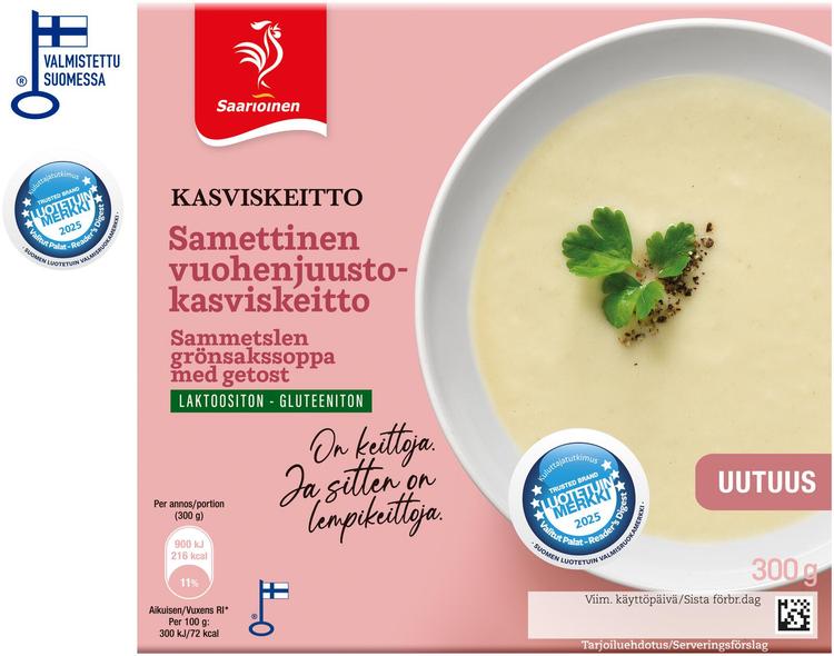 Saarioinen Samettinen vuohenjuusto-kasviskeitto 300g