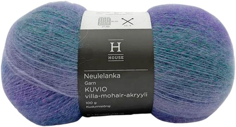 House lanka villa-mohair-akryyli Kuviot 100 g Purple/lilac/light blue 28138
