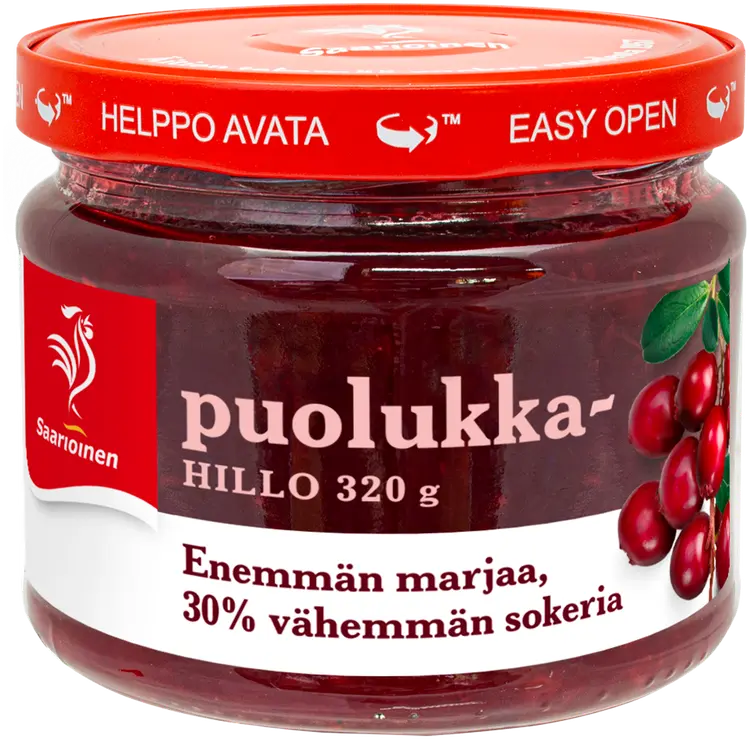 Saarioinen Puolukkahillo vähemmän sokeria 320g