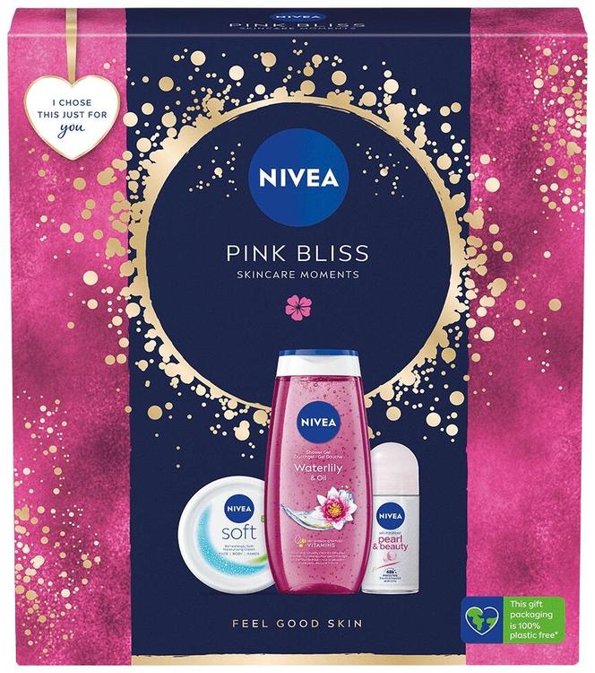 NIVEA Pink Bliss lahjapakkaus 2024 sis. 3 tuotetta