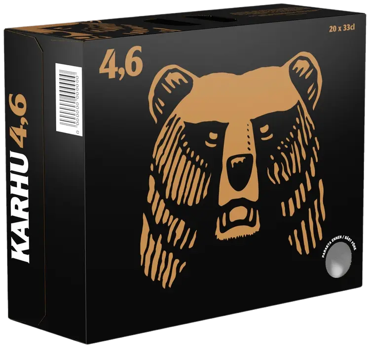 20-pack Karhu Lager olut 4,6 % tölkki 0,33 L