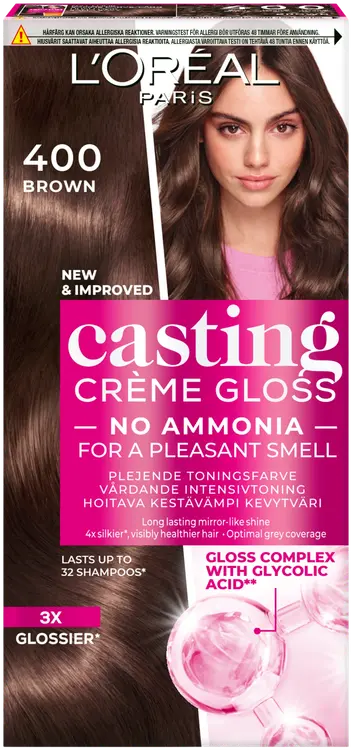 L'Oréal Paris Casting Crème Gloss 400 Brown Keskiruskea kevytväri 1kpl