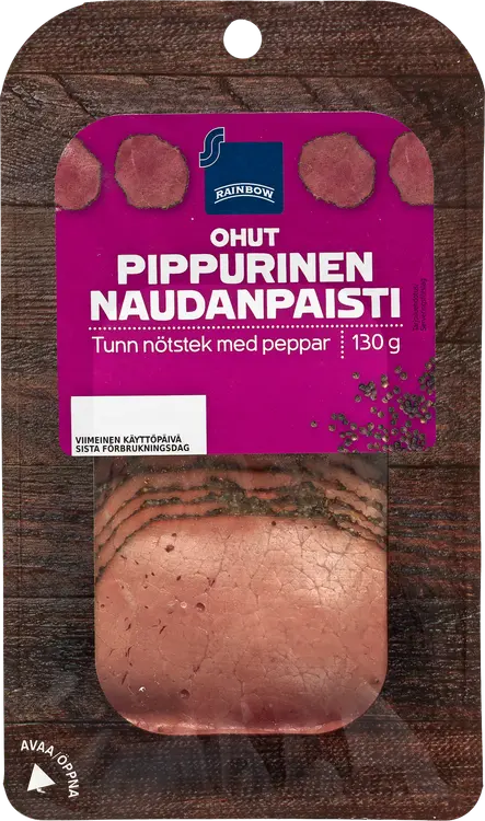 Rainbow Ohut pippurinen naudanpaisti 130g
