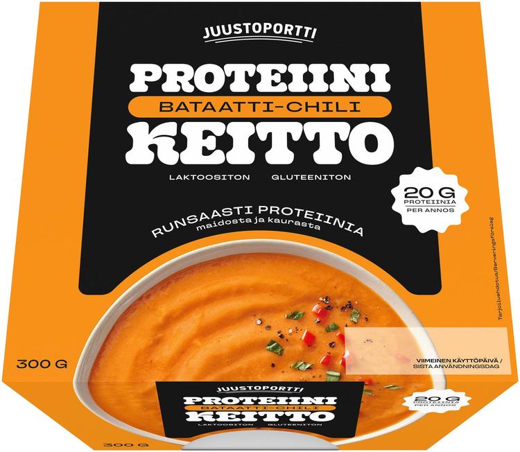 Juustoportti Proteiini-bataatti-chilikeitto 300g laktoositon gluteeniton