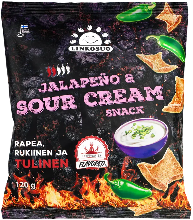 Linkosuo x Poppamies Snack Jalapeno & Sourcream 120 g
