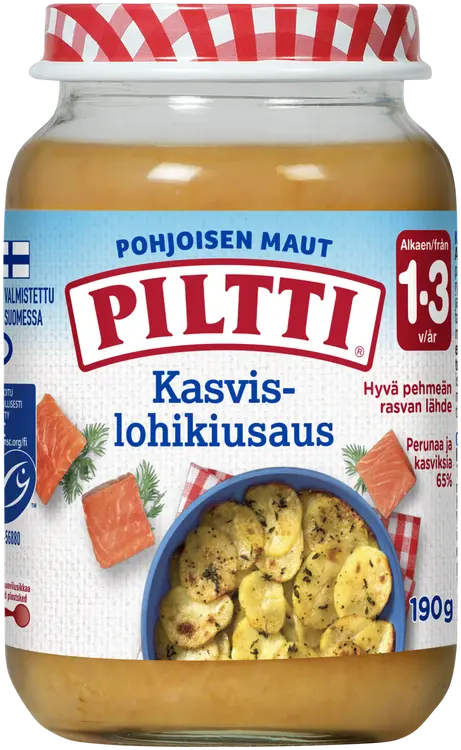 Piltti Pohjoisen maut 190g Kasvis-lohikiusaus 1-3v