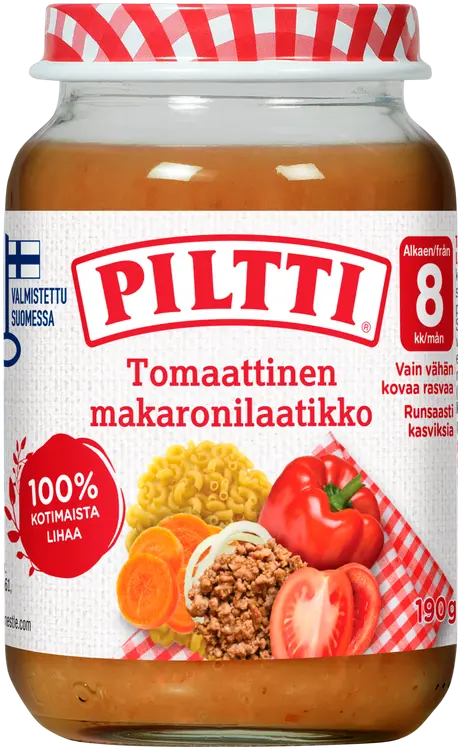 Piltti 190g Tomaattinen makaronilaatikko lastenateria 8kk