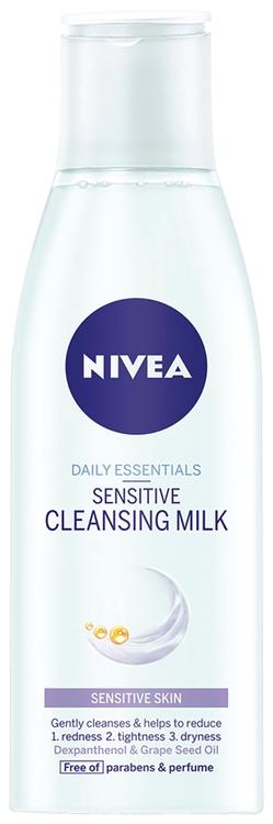 NIVEA 200ml Daily Essentials Sensitive Cleansing Milk -puhdistusemulsio herkälle iholle