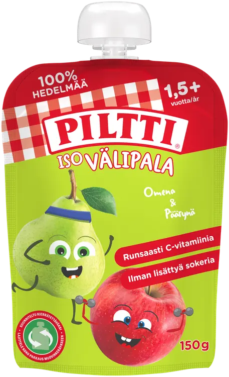 Piltti 150g Iso välipala Omena-päärynä 1,5+v annospussi