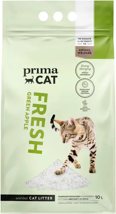 PrimaCat Fresh Green Apple kissanhiekka valkoinen 10 l