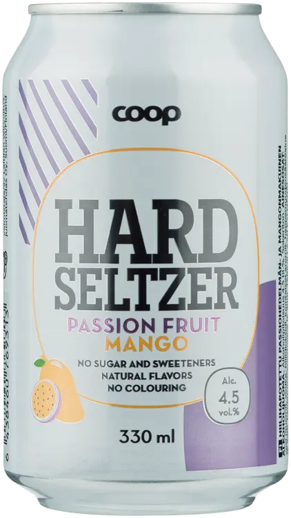 Coop Passion fruit-Mango 4,5% 330ml hard seltzer